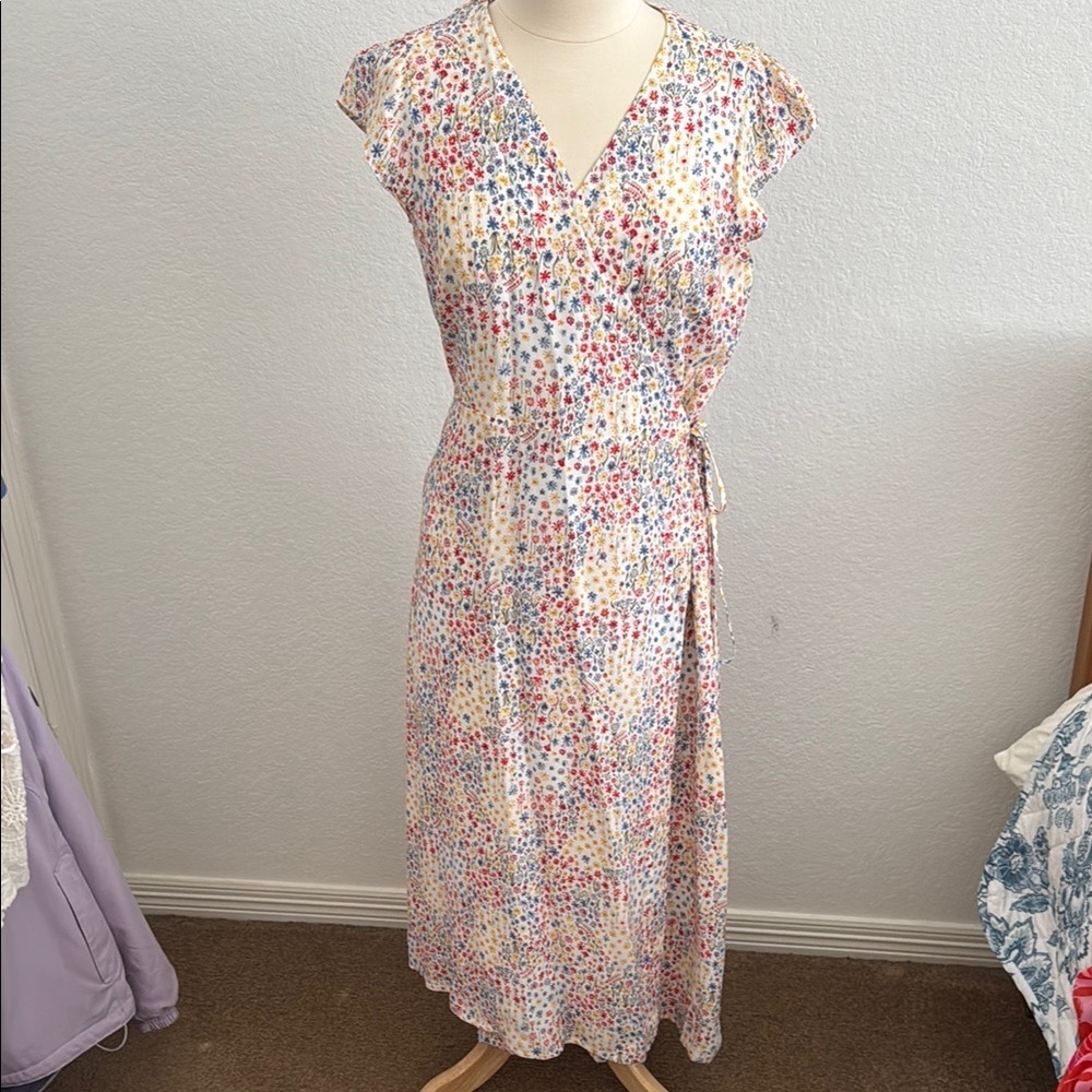 Spring Floral Wrap Dress
